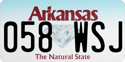 AR license plate 058WSJ