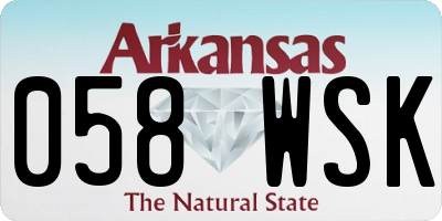 AR license plate 058WSK