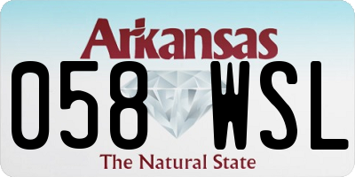 AR license plate 058WSL