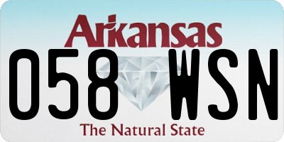 AR license plate 058WSN