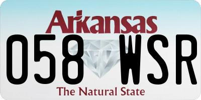 AR license plate 058WSR