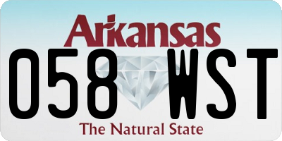 AR license plate 058WST