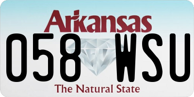 AR license plate 058WSU