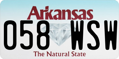 AR license plate 058WSW