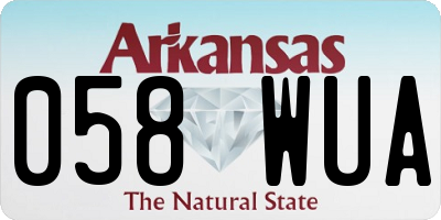 AR license plate 058WUA