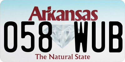 AR license plate 058WUB