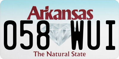 AR license plate 058WUI