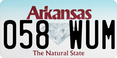 AR license plate 058WUM