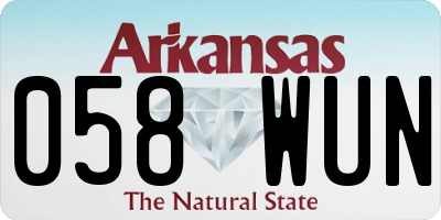 AR license plate 058WUN