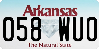 AR license plate 058WUO