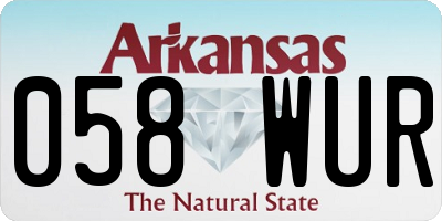 AR license plate 058WUR