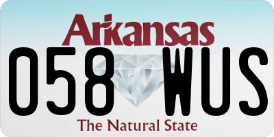 AR license plate 058WUS
