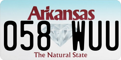 AR license plate 058WUU
