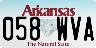 AR license plate 058WVA