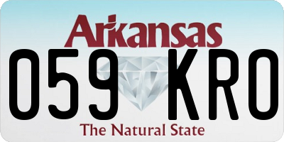 AR license plate 059KRO
