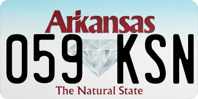 AR license plate 059KSN