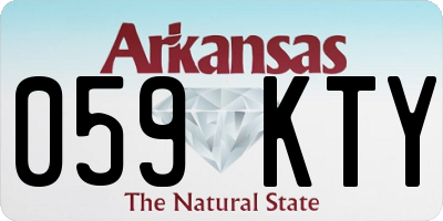 AR license plate 059KTY