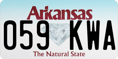 AR license plate 059KWA