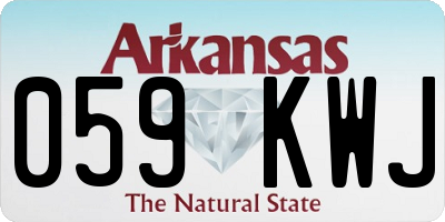 AR license plate 059KWJ