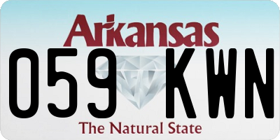 AR license plate 059KWN