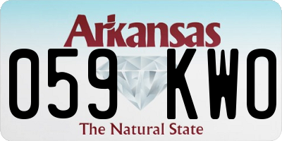 AR license plate 059KWO