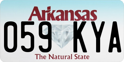 AR license plate 059KYA