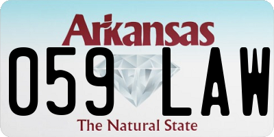 AR license plate 059LAW
