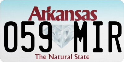 AR license plate 059MIR