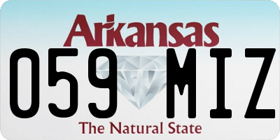 AR license plate 059MIZ