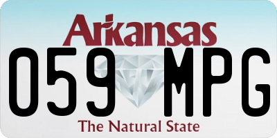 AR license plate 059MPG