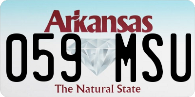AR license plate 059MSU