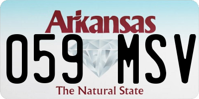 AR license plate 059MSV