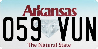 AR license plate 059VUN
