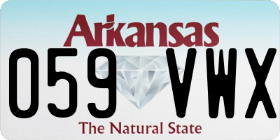 AR license plate 059VWX