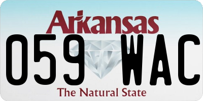 AR license plate 059WAC