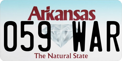 AR license plate 059WAR