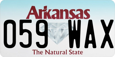 AR license plate 059WAX
