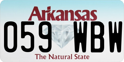 AR license plate 059WBW