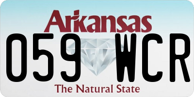 AR license plate 059WCR