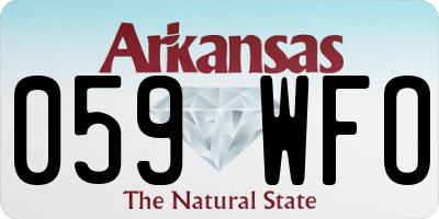 AR license plate 059WFO