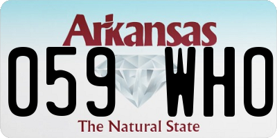 AR license plate 059WHO