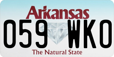 AR license plate 059WKO