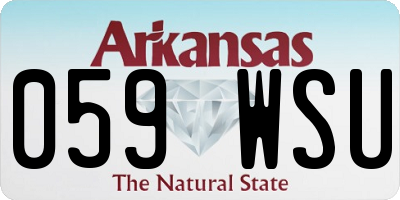 AR license plate 059WSU