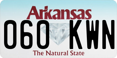 AR license plate 060KWN