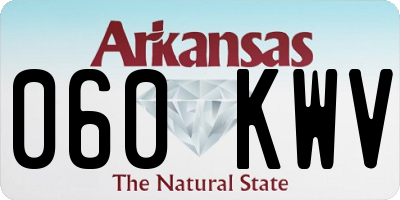 AR license plate 060KWV
