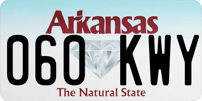 AR license plate 060KWY