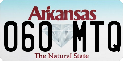 AR license plate 060MTQ