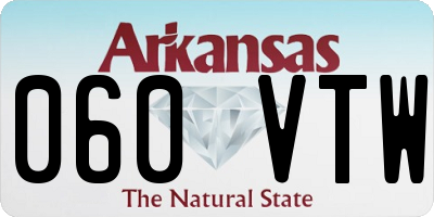 AR license plate 060VTW