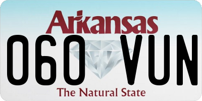 AR license plate 060VUN