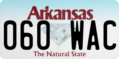 AR license plate 060WAC